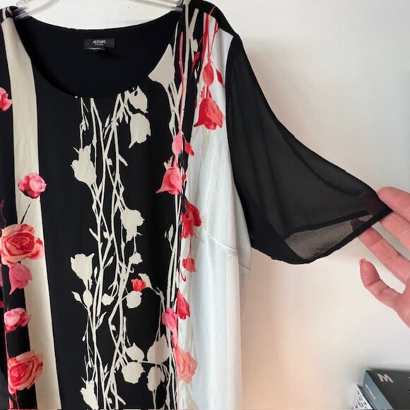 Alfani Womens Layered Tunic with lining, Flutter Sleeves, Size 3X - Picture 4 of 8